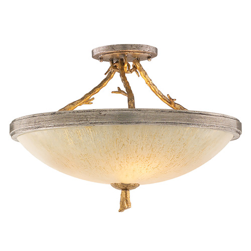 Corbett Lighting Parc Royale Vintage Gold Leaf Semi-Flushmount Light