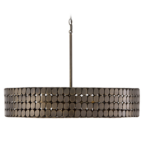 Capital Lighting Capital Lighting Eliana Dark Brass Pendant Light with Drum Shade 454141DR