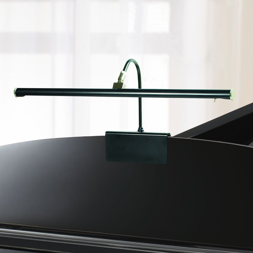 Grand Piano LED Clamp Lamp in Black & Satin Nickel by House of Troy Lighting