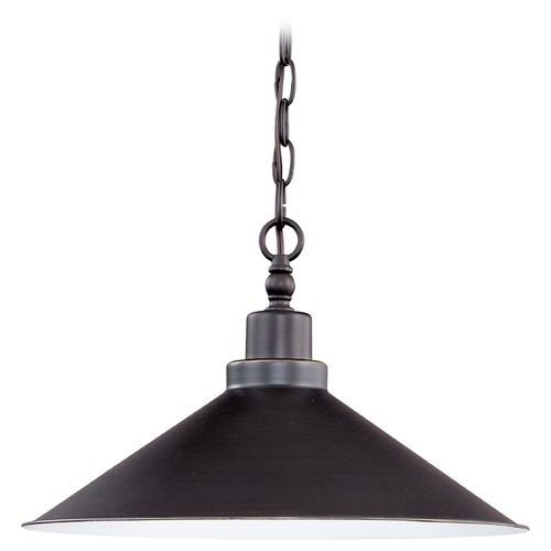 Pendant with Black Shade in Mission Dust Bronze by Nuvo Lighting