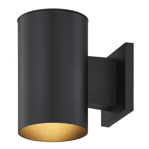 Design Classics Lighting Design Classics Powder Coated Black Cylinder Outdoor Wall Light 1991-PCBK