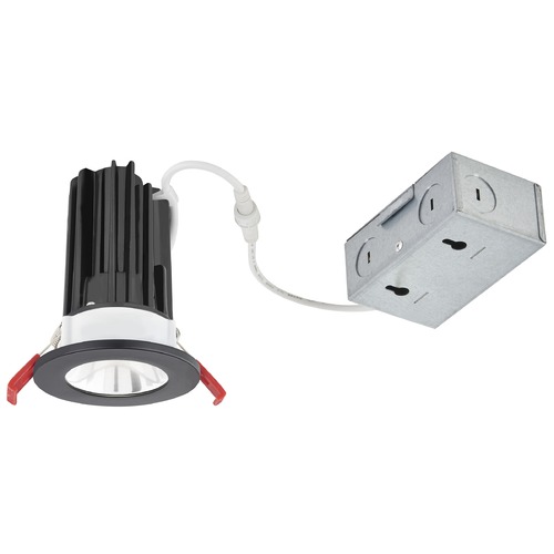 2'' LED Canless 15W Black/Chrome Recessed Downlight 3000K 24Deg IC Rated By Recesso