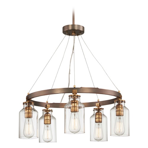 Minka Lavery Edison Bulb Chandelier Bronze w/ Gold Highlights 24-Inch by Minka Lavery 4555-588