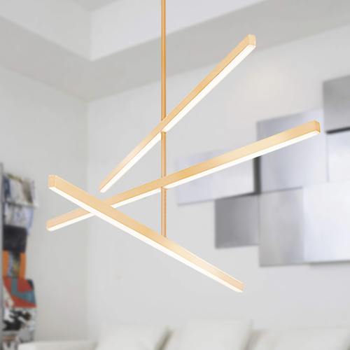 Modern Gold LED Pendant with Frosted Shade 3000K 7200LM by Kuzco Lighting
