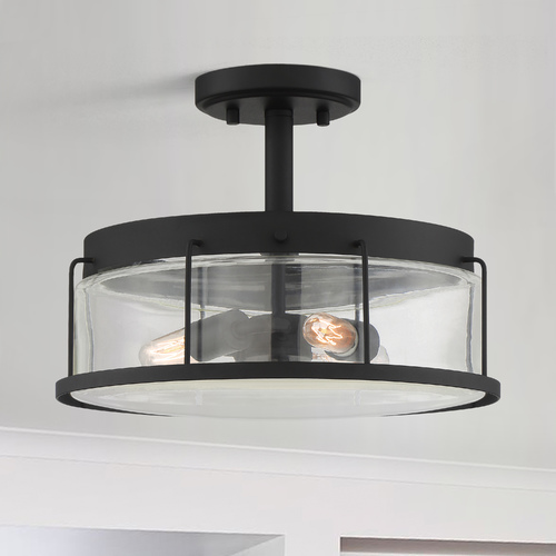 Ludlow Earth Black Semi-Flush by Quoizel Lighting