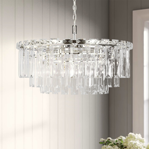 Chapman & Meyers 32.88-Inch Arden Polished Nickel & Crystal Chandelier by Visual Comfort Studio