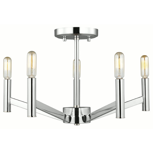 Visual Comfort Studio Collection Vector Chrome Semi-Flushmount Light