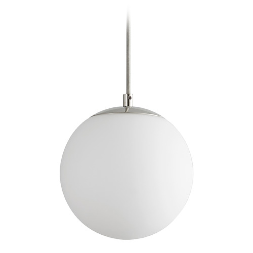 Oxygen Luna 8-Inch LED Globe Pendant in Polished Nickel by Oxygen Lighting 3-671-20