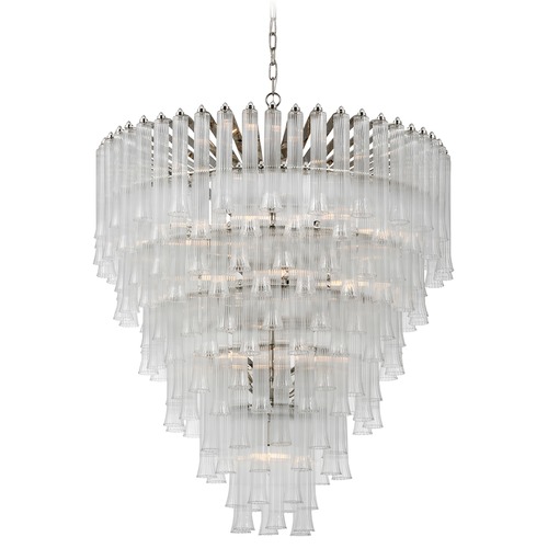 Visual Comfort Signature Collection Julie Neill Lorelei X-Large Chandelier in Nickel by Visual Comfort Signature JN5253PNCG