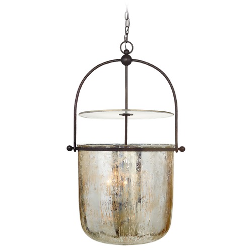 Visual Comfort Signature Collection E.F. Chapman Lorford Smoke Bell Lantern in Aged Iron by Visual Comfort Signature CHC2271AIMG