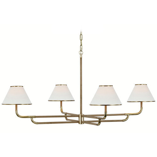 Visual Comfort Signature Collection Marie Flanigan Rigby Chandelier in Brass & Oak by VC Signature MF5055SBNOL