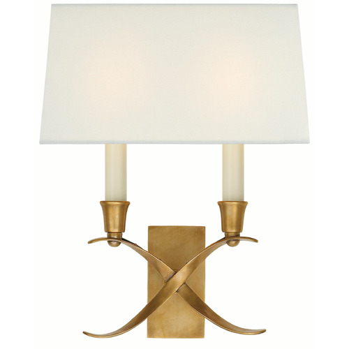 Visual Comfort Signature Collection Visual Comfort Signature Collection Chapman & Myers Cross Bouillotte Antique-Burnished Brass Sconce CHD1190AB-L