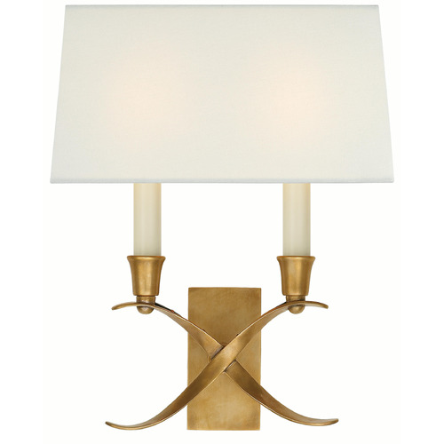 Visual Comfort Signature Collection Chapman & Myers Cross Bouillotte Antique-Burnished Brass Sconce