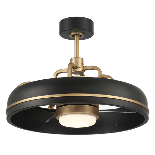 Taylor 20-Inch Chandelier Fan in Black & Brass by Craftmade Lighting