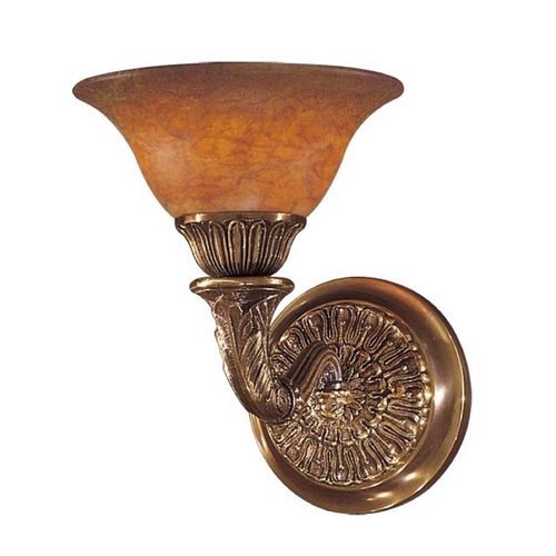 Sconce Wall Light with Alabaster Glass in Antique Bronze by Metropolitan Lighting