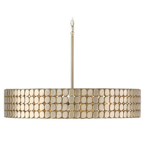 Capital Lighting Capital Lighting Eliana Champagne Brass Pendant Light with Drum Shade 454141HB