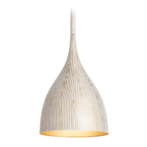 Maxim Lighting Fleur White & Gold Mini-Pendant Light with Bowl / Dome Shade