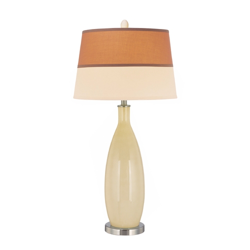 Lite Source Lighting Modern Table Lamp in Polished Steel / Ivory Finish LS-21500IVY