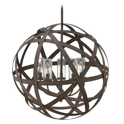 Carson 5-Light Outdoor Hanging Pendant in Vintage Iron by Hinkley Lighting