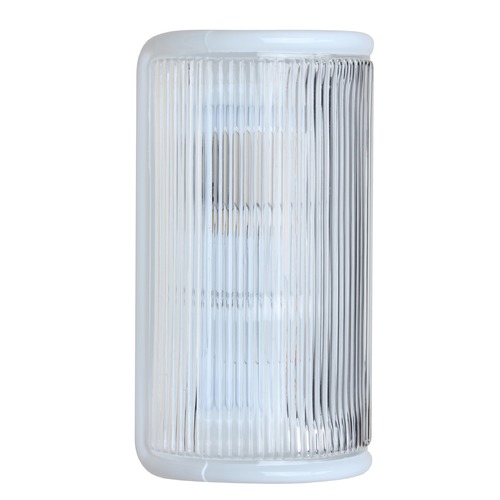 Ribbed Glass Outdoor Wall Light White Costaluz by Besa Lighting