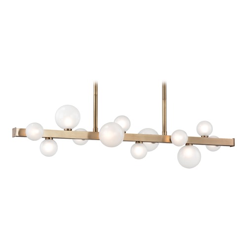 Hudson Valley Lighting Mini Hinsdale Linear Chandelier in Aged Brass by Hudson Valley Lighting 8744-AGB