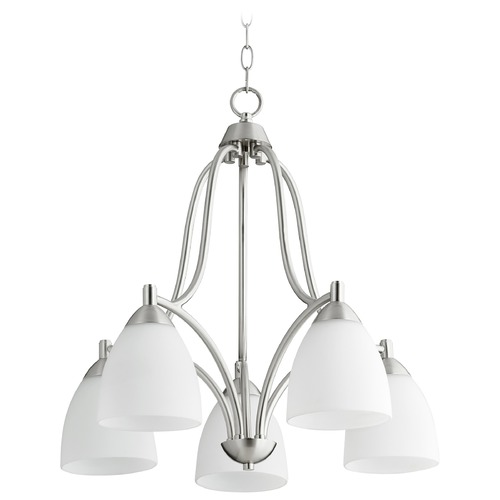 Quorum Lighting Barkley Satin Nickel Chandelier by Quorum Lighting 6369-5-65