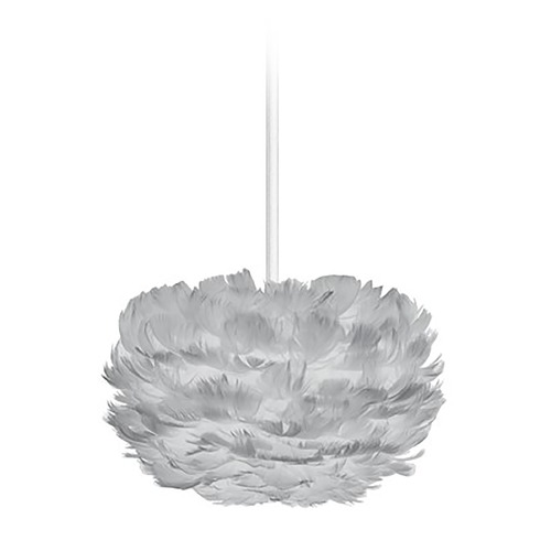 UMAGE UMAGE White Pendant Light with Grey Feather Shade 3012_4009