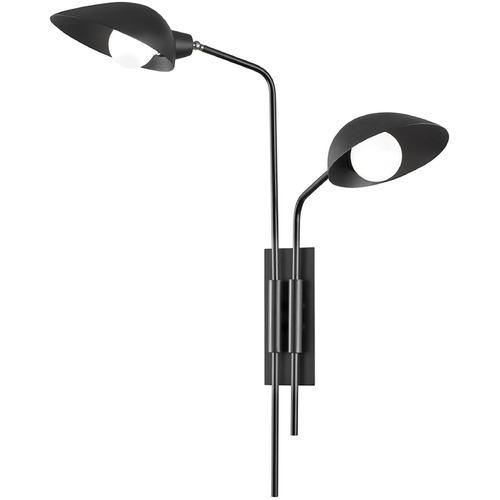 Troy Lighting Leo Soft Black Plug and Cord Wall Lamp
