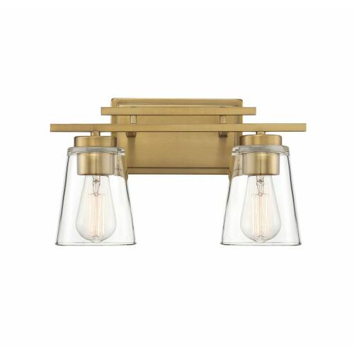 Calhoun 2-Light Warm Brass Bath Bar by Savoy House