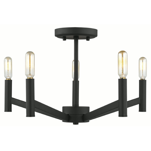 Visual Comfort Studio Collection Vector Midnight Black Semi-Flushmount Light