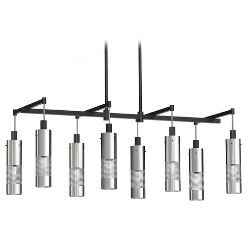 George Kovacs Lighting George Kovacs Grid 3 Coal & Brushed Nickel Island Light P1598-691