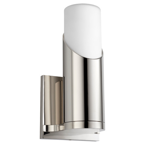 Ellipse LED Glass Wall Sconce in Polished Nickel by Oxygen Lighting