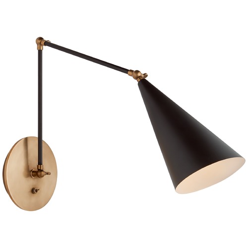 Visual Comfort Aerin Clemente Library Sconce in Black & Brass by Visual Comfort ARN2912BLK