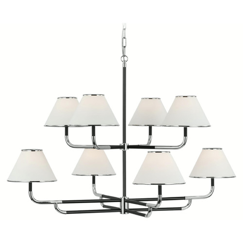 Visual Comfort Signature Collection Marie Flanigan Rigby Chandelier in Nickel & Ebony by VC Signature MF5057PNEBL