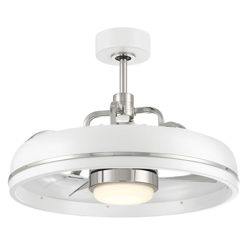 Taylor 20-Inch Chandelier Fan in White & Nickel by Craftmade Lighting