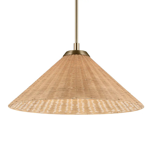 Bekah Convertible Rattan Pendant in Champagne Bronze by Kichler