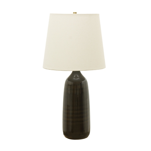 House of Troy Lighting Table Lamp with White Shade in Brown Gloss Finish GS101-BR
