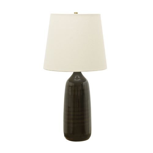 Scatchard Stoneware Table Lamp in Brown Gloss by House of Troy Lighting