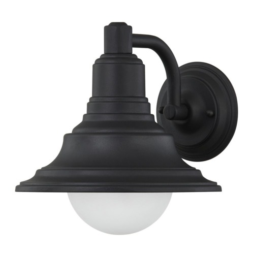Bayside 9.25-Inch Medium Size Black Outdoor Wall Light