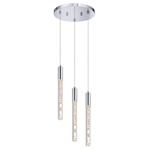 Modern LED Multi-Light Pendant with Clear Acrylic Shade by Sonneman Lighting