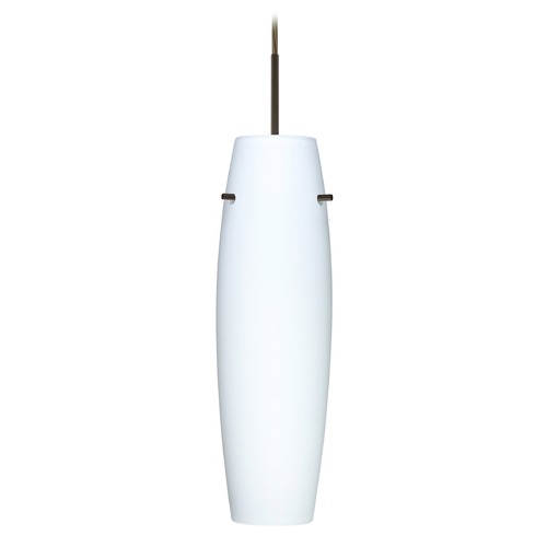 Besa Lighting Besa Lighting Suzi Bronze LED Mini-Pendant Light with Oblong Shade 1JT-489707-LED-BR