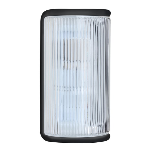 Ribbed Glass Outdoor Wall Light Black by Besa Lighting