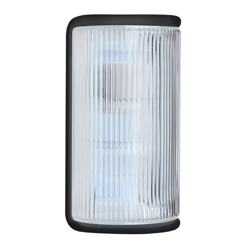 Besa Lighting Ribbed Glass Outdoor Wall Light Black by Besa Lighting 307957