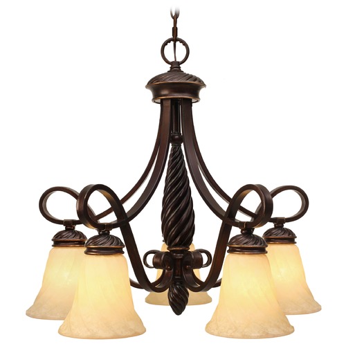 Golden Lighting Torbellino Cordoban Bronze Chandelier by Golden Lighting 8106-D5 CDB