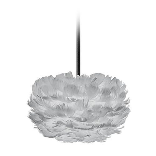 UMAGE UMAGE Black Pendant Light with Grey Feather Shade 3012_4010