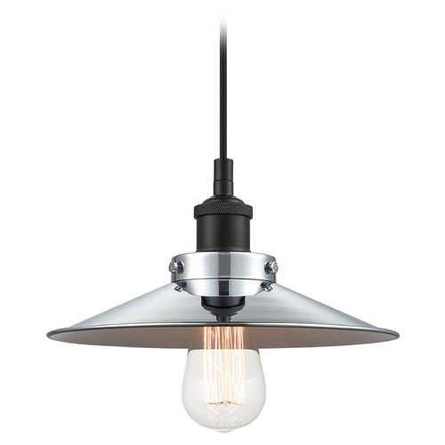 Matteo Lighting Bulstrodes Workshop Black & Chrome Pendant by Matteo Lighting C46111BKCH