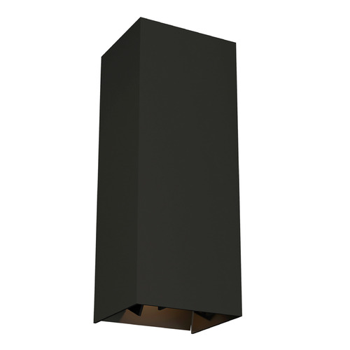 Vex 12-Inch LED Outdoor Wall Light in Black with Downlight by VC Modern