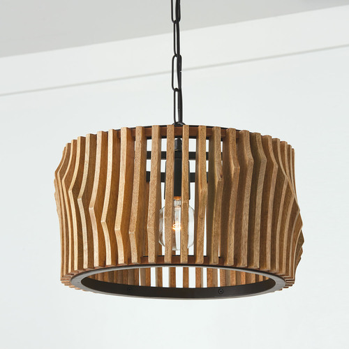 HomePlace by Capital Lighting Archer Dual Mount Pendant in Light Wood & Black by Capital Lighting 244632WK