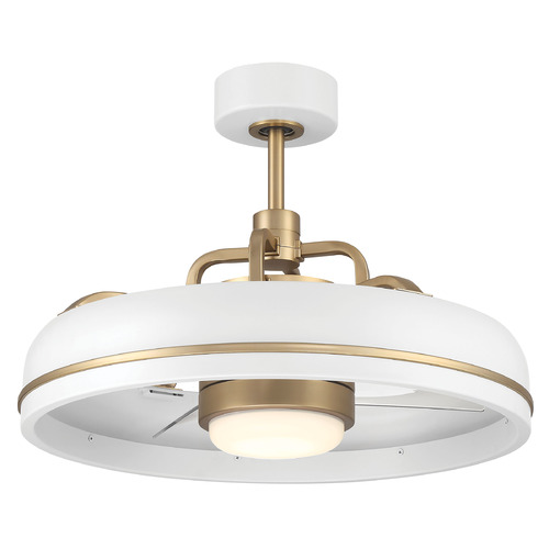 Taylor 20-Inch Chandelier Fan in White & Brass by Craftmade Lighting