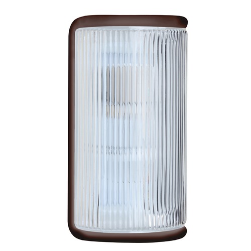 Ribbed Glass Outdoor Wall Light Bronze Costaluz by Besa Lighting